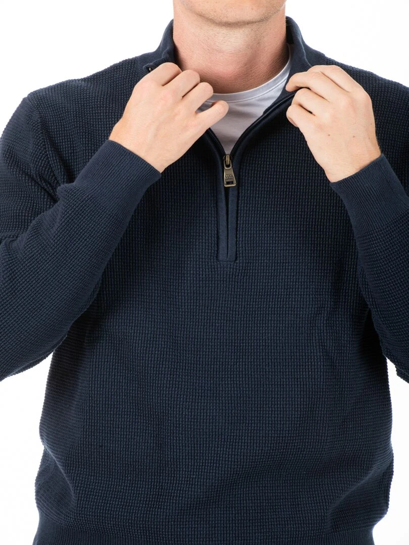 Pullover col camionneur zippé ENZO 'Rica Lewis'   Bleu