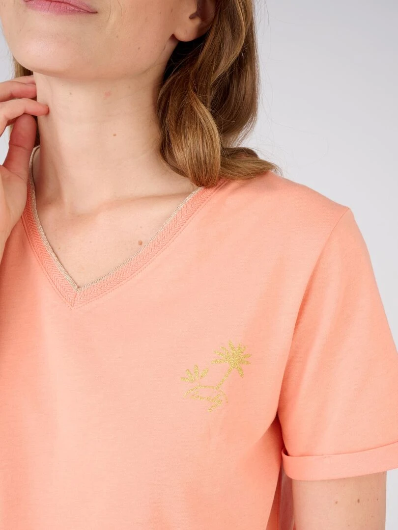 Pyjama 7/8ème pur coton Damart Orange