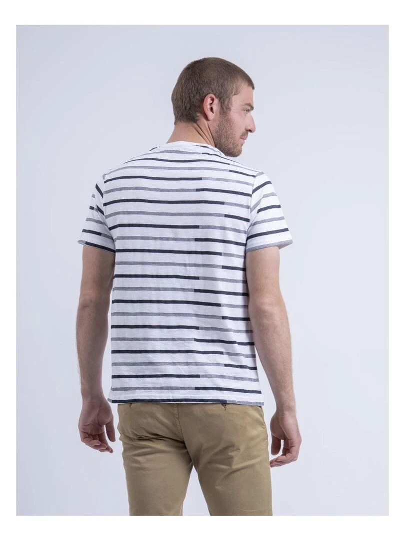 T shirt col rond rayé NIRABEL Blanc