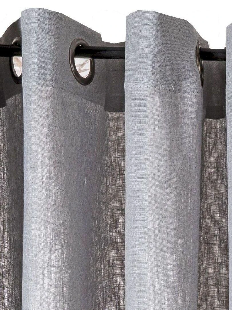 Rideau en lin avec œillets 'Deko&co'   Gris clair