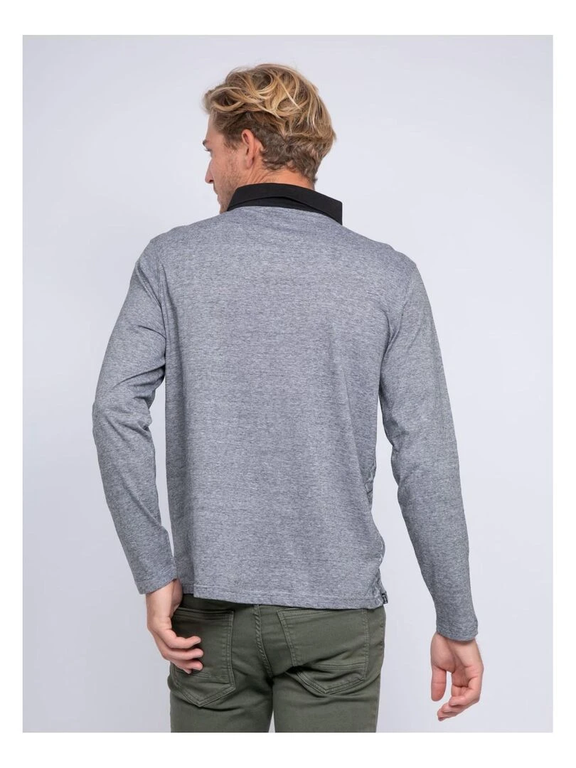 Polo manches longues pur coton PLOVIS Noir