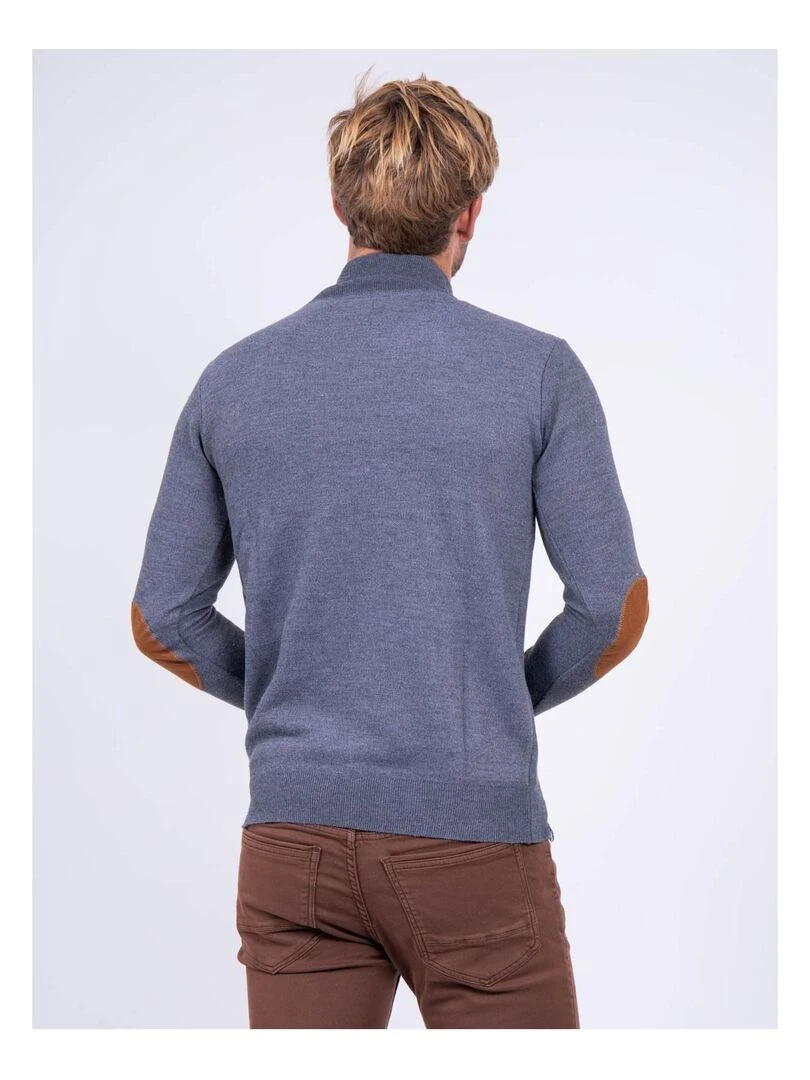 Pull col montant zippé LARKO Gris foncé