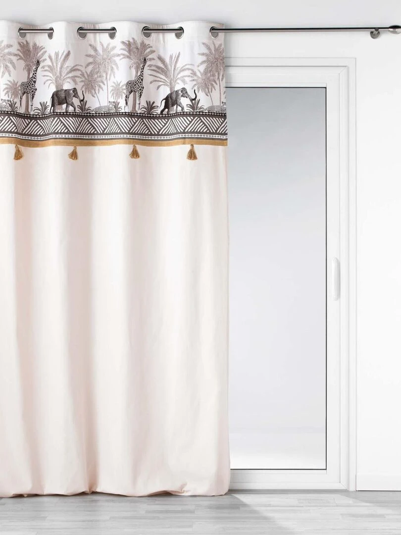 Rideau avec top esprit safari Beige