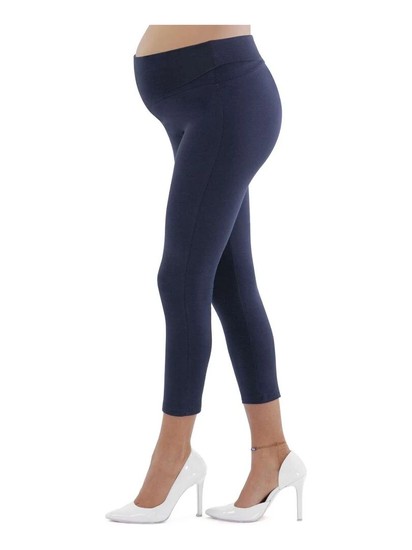Legging de grossesse été en coton respirant  7/8   Blue   Bleu