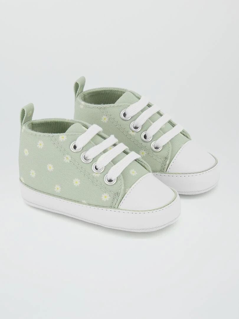 Baskets hautes en toile Vert