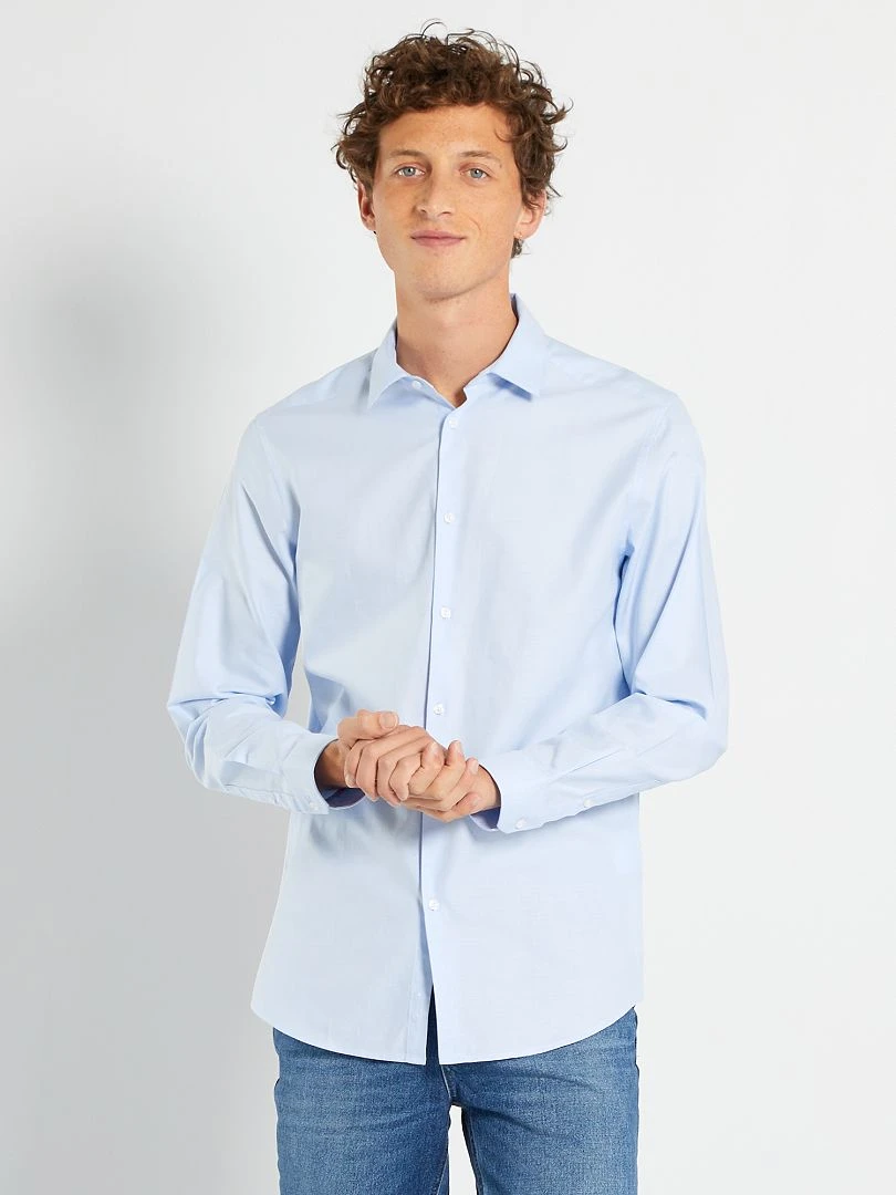 Chemise droite unie   bleu ciel