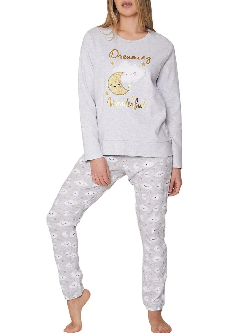 Pyjama pantalon top Dreaming Wonderful Gris