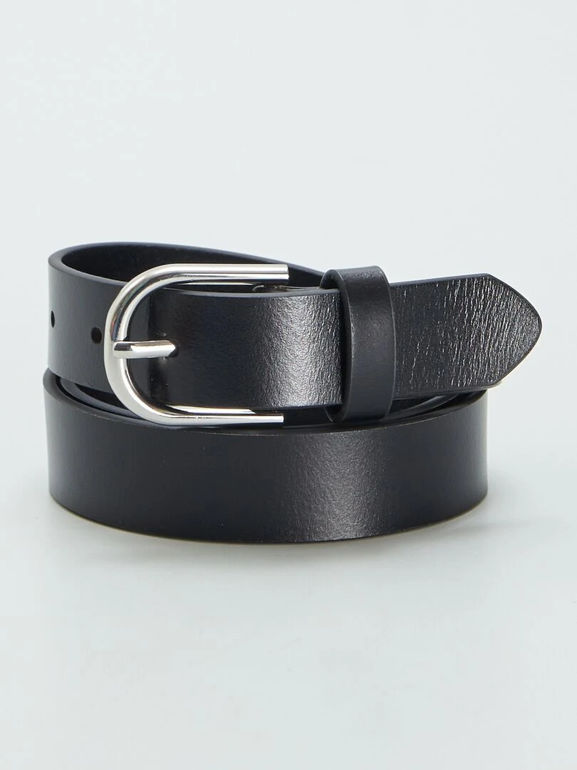 Ceinture basique en cuir Noir