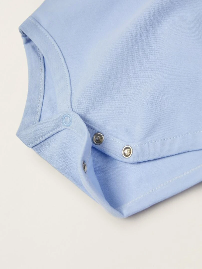 Lot 2 Bodies en Coton Nouveau Né manches longues ESSENTIALS LINE   Bleu clair