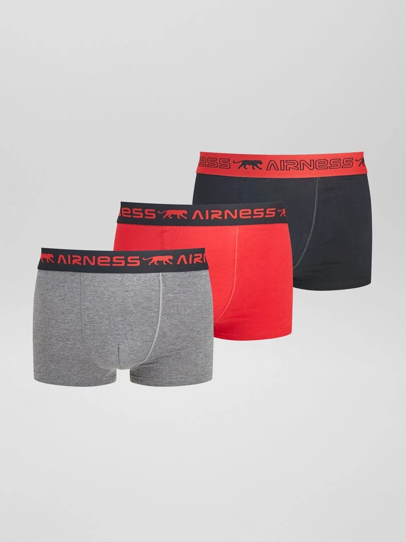 Lot de 3 boxers 'Airness' Rouge/noir/gris
