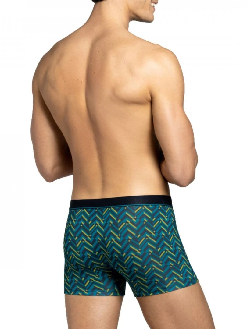 Boxer court à motifs géométriques I am Shaker   Bleu