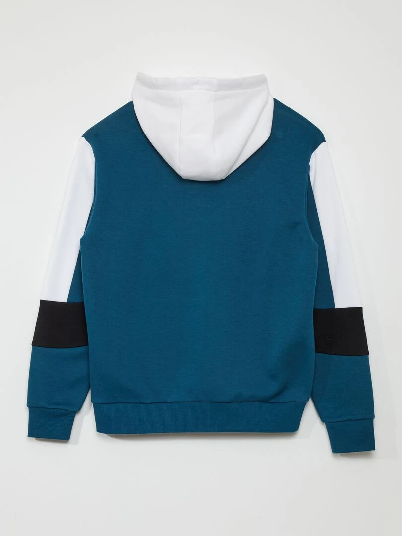 Sweat à capuche color block Bleu