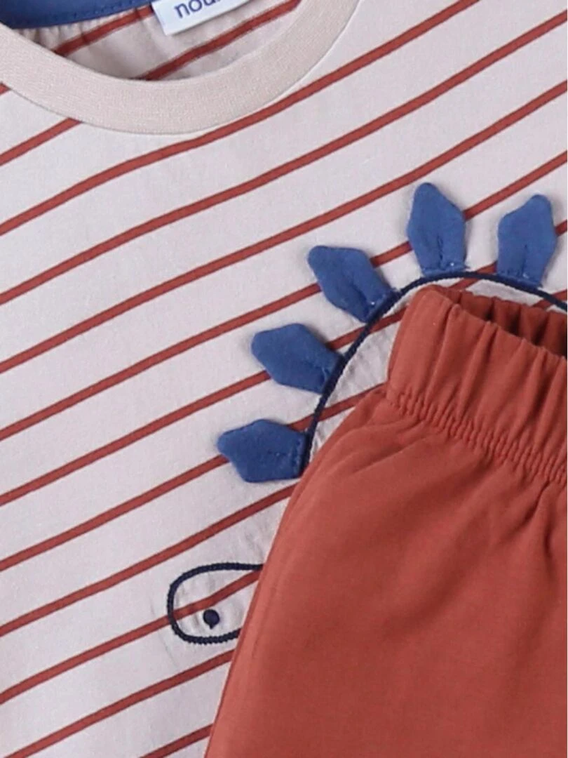 Pyjama 2 pièces dino en jersey  beige/brique   Noukie's   Beige
