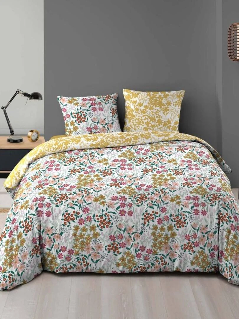 Housse de couette + taie(s) Claudia polyester microfibre flanelle Jaune