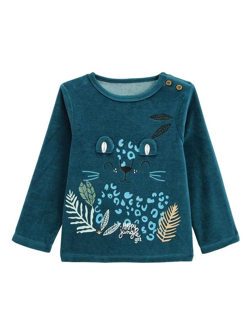 Pyjama bébé 2 pièces en velours Borneo Bleu