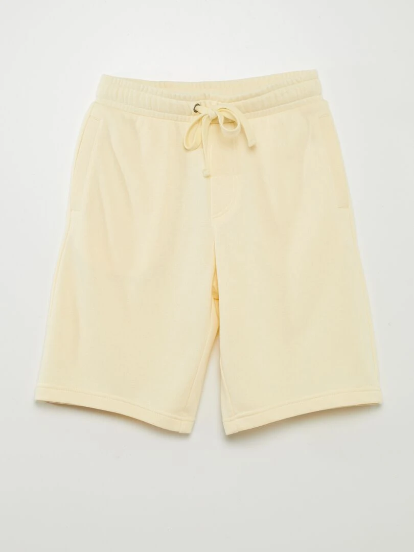Short léger en molleton uni Jaune