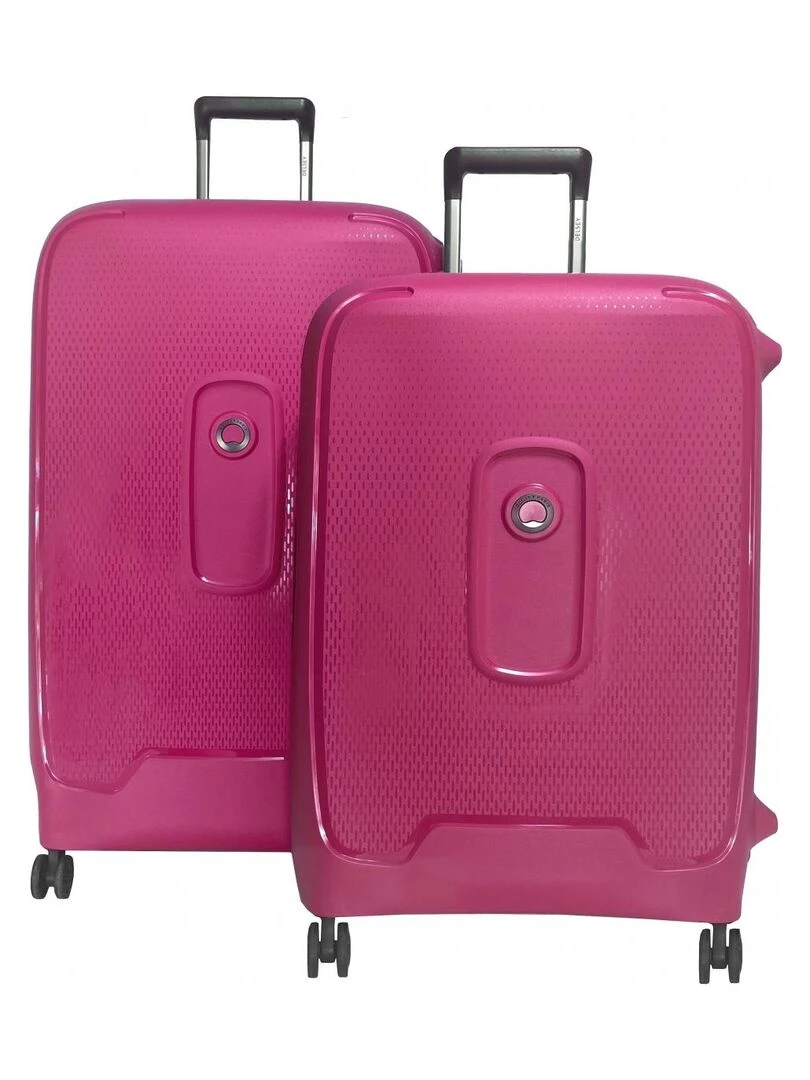 Lot 2 valises rigides Montcenis 69 cm et 82 cm ABS Rose
