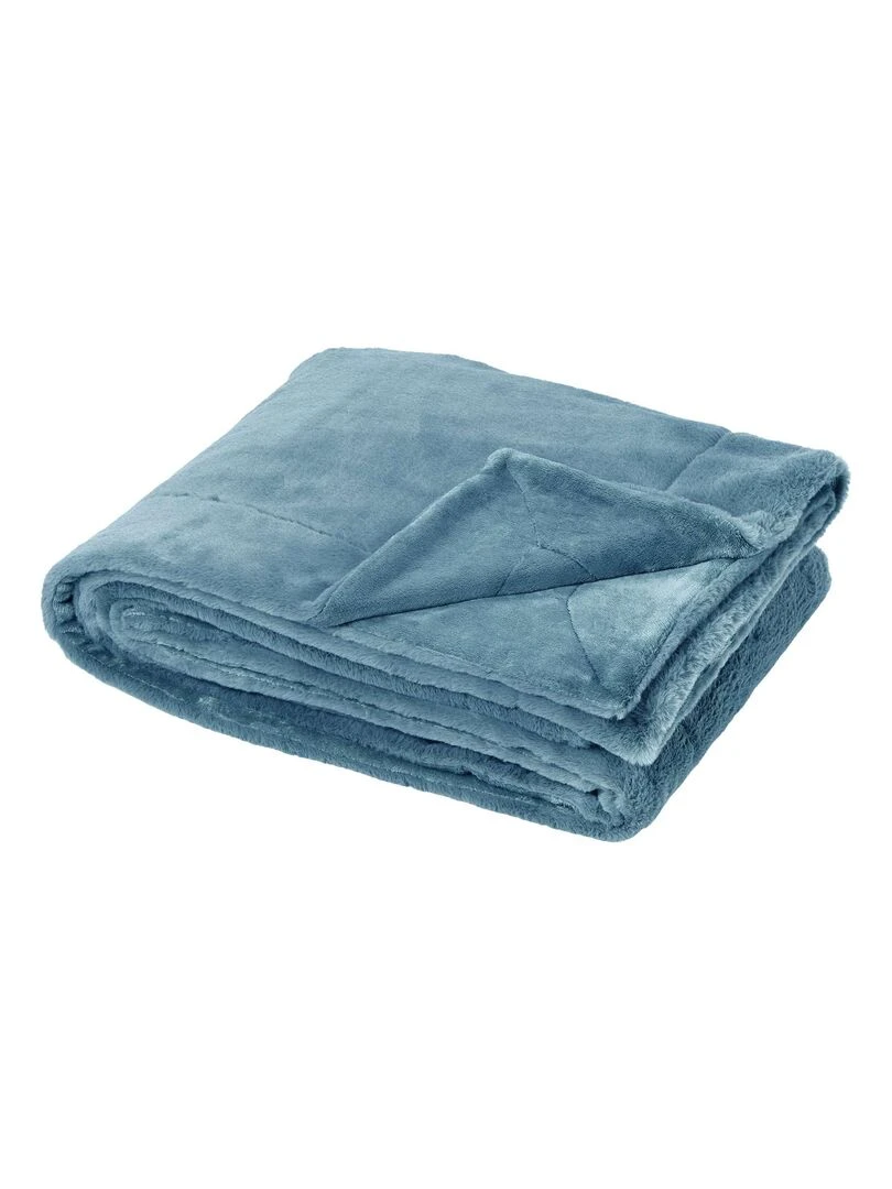 Plaid polaire double face Bleu