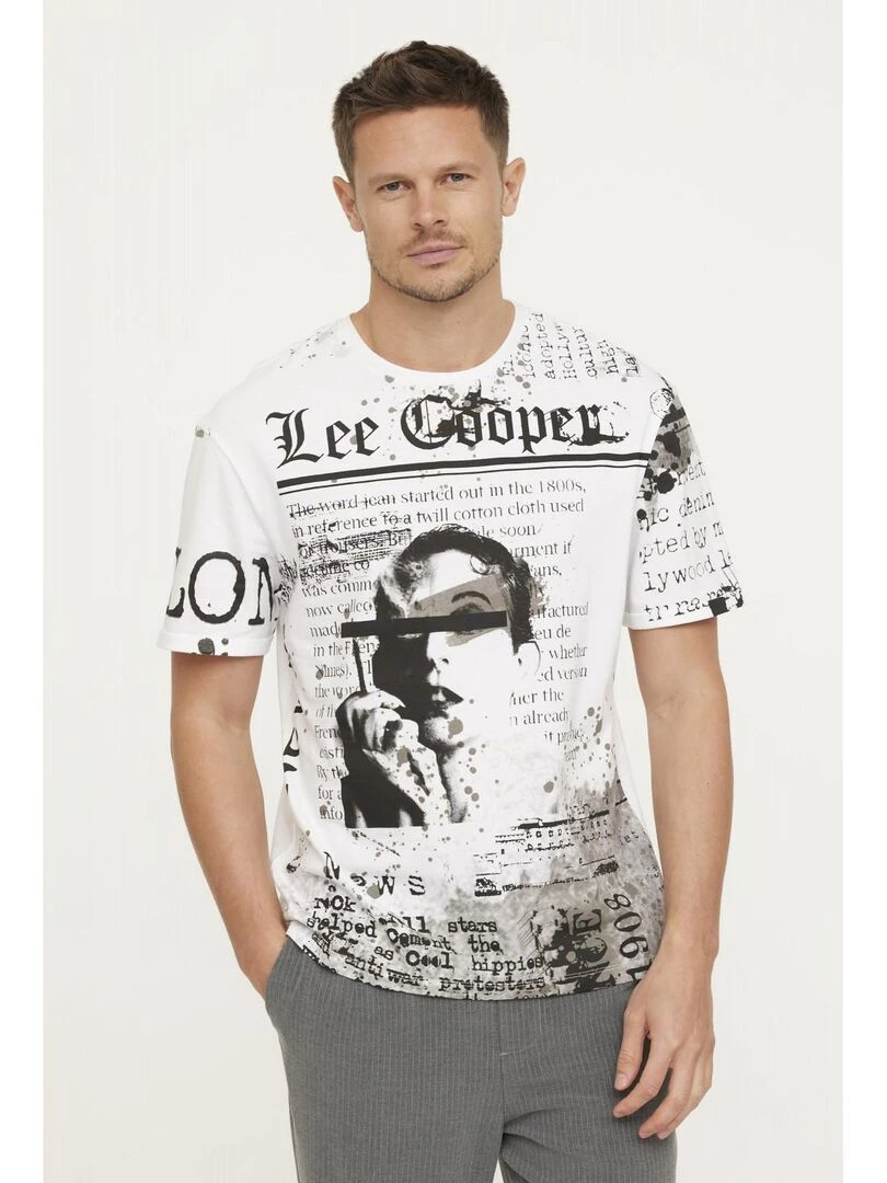 Lee Cooper T shirt manches courtes coton loose AZIRO Blanc