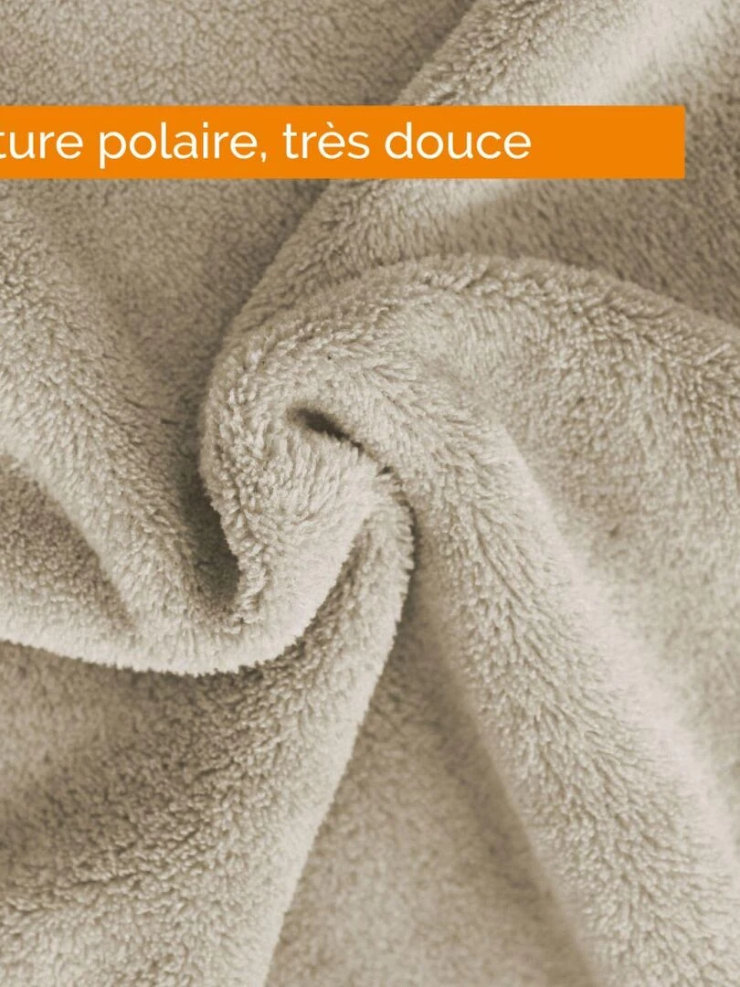 Couverture plaid polaire en flanelle ultra doux 220 x 240 cm Vivezen Beige