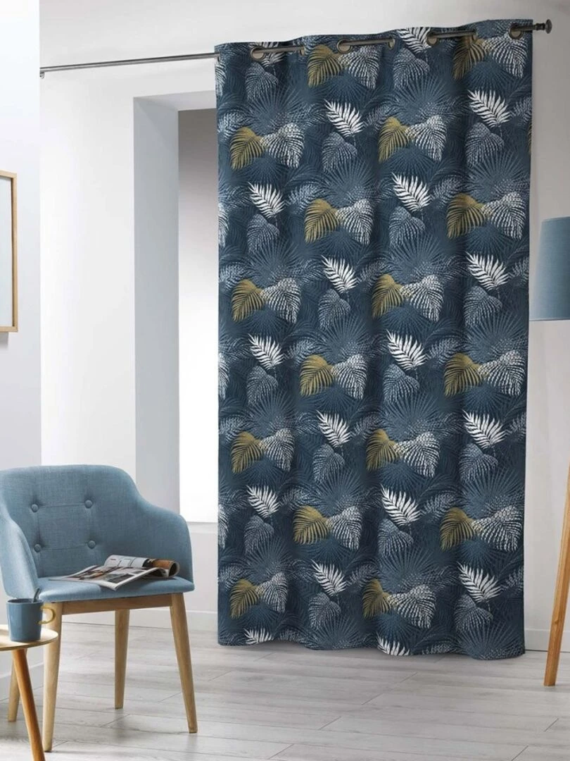 Rideau à œillets 140x240 microfibre Valeria Bleu