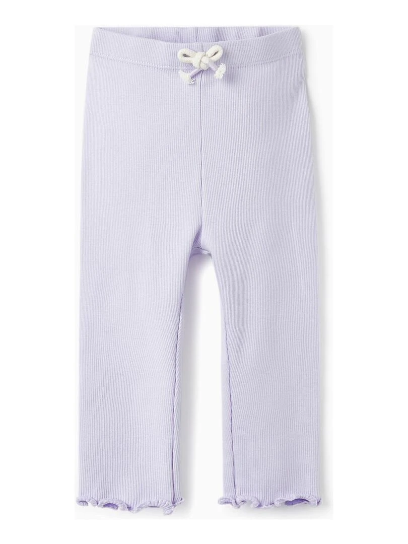 Leggings Côtelés pour Bébé Fille Mauve