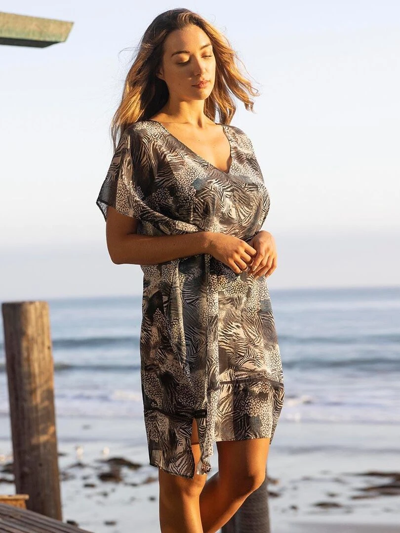 Caftan de plage Seraya Sands   Gris