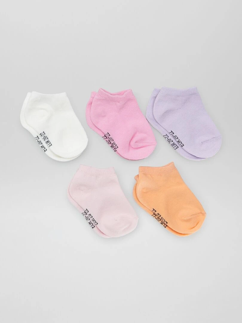 Lot de 5 paires de chaussettes unies ROSE
