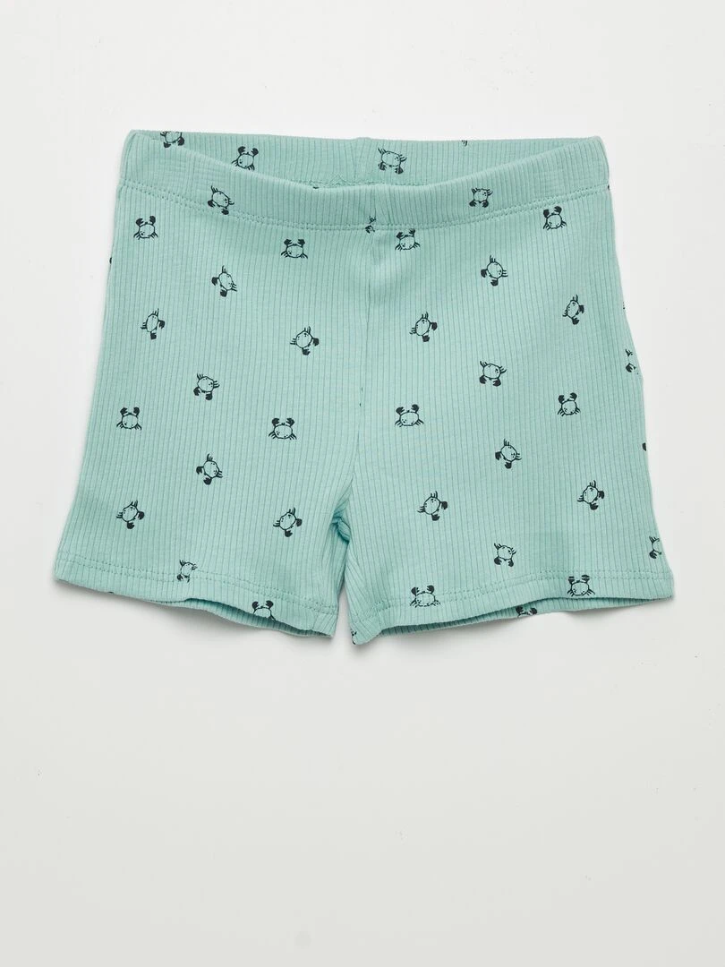 Pyjama short 2 pièces imprimé   Bleu