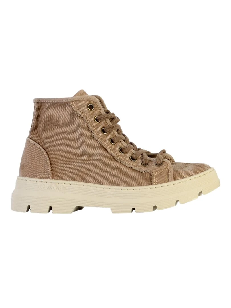 Basket Montante à Lacets Natural World Bota Enzimatica Beige