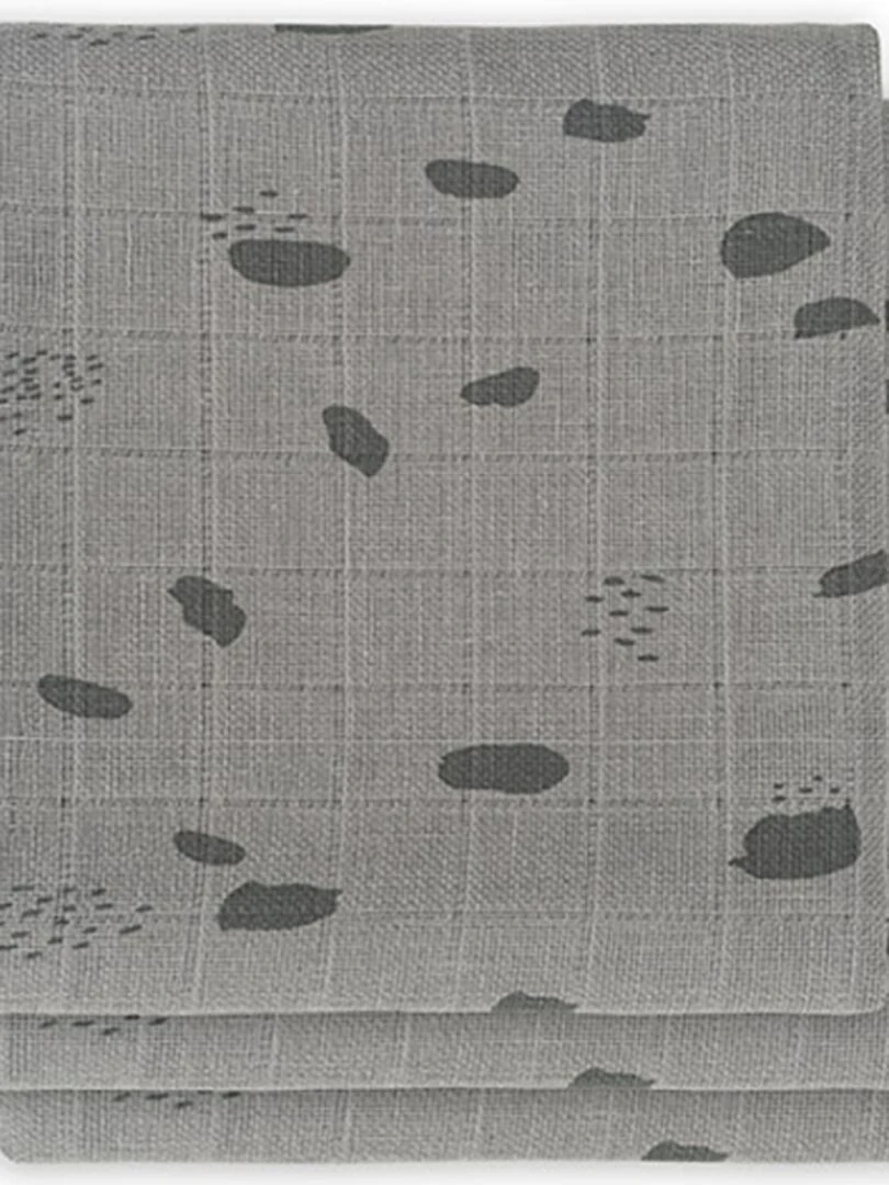 Lot De 3 Langes Hydrophiles Spot Storm Grey Gris (70 X 70 Cm) Gris