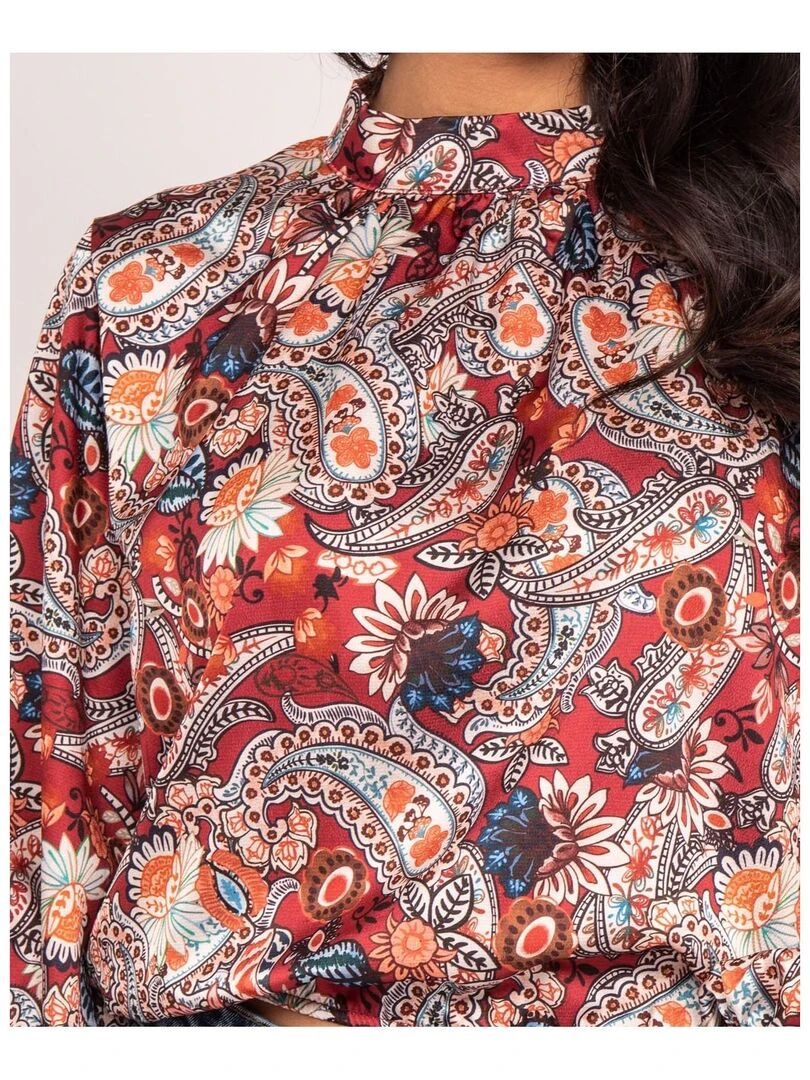 Blouse fluide motifs FABUS Bordeaux