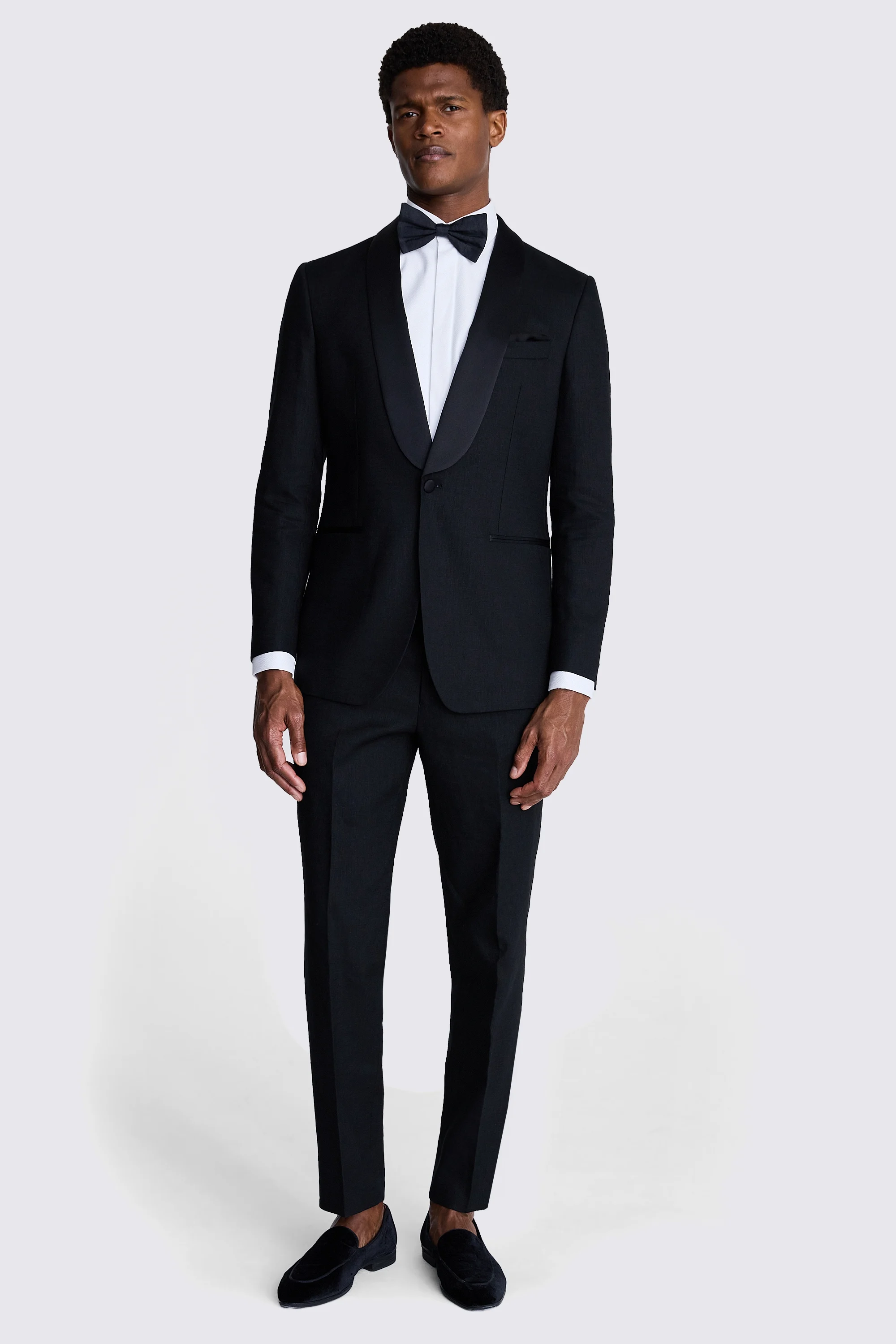 Tailored Fit Black Linen Shawl Tuxedo Jacket Buy Online at Moss