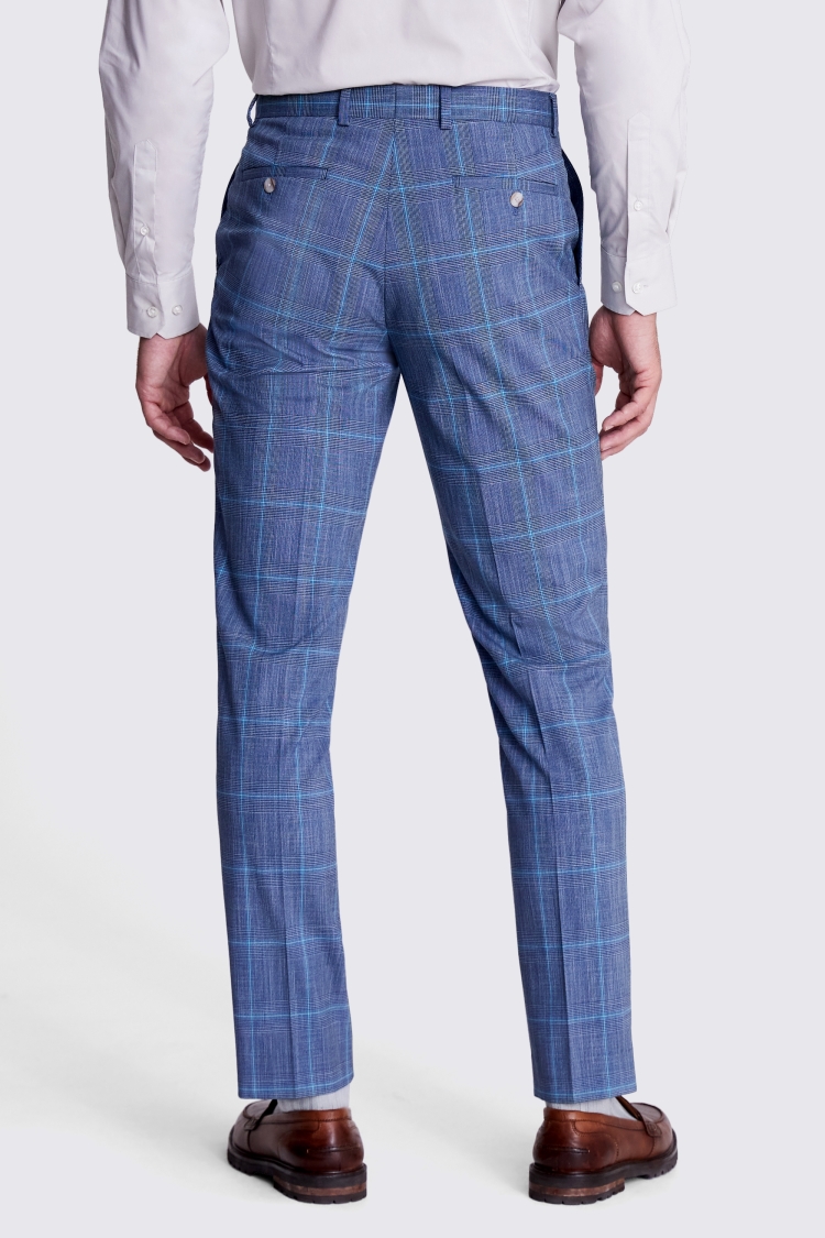 Tailored Fit Aqua Check Trousers Buy Online at Moss