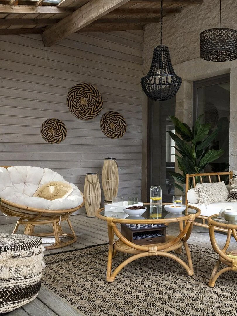 Lanterne en bambou Exterieur   Beige