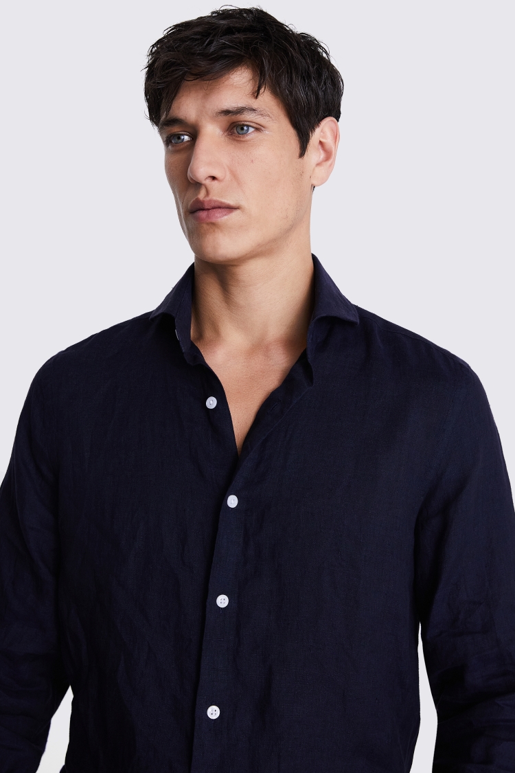 Cotton Linen Camel Stripe Shirt   Buy Online at Moss