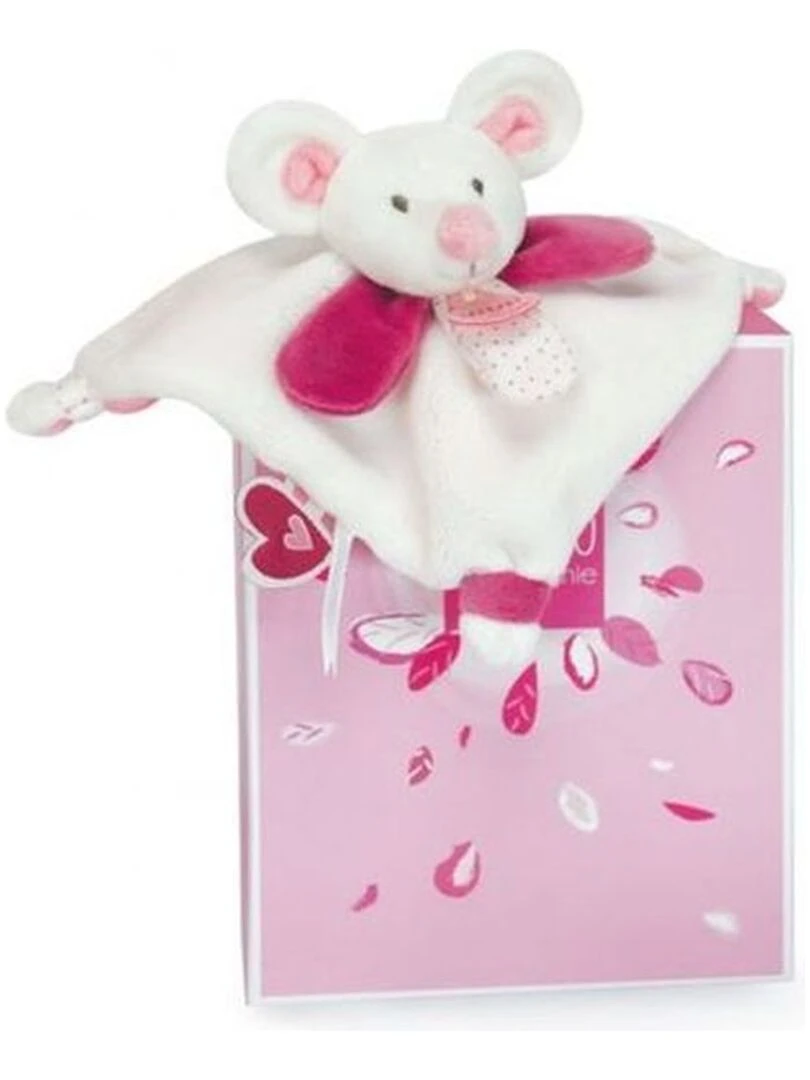 Doudou et compagnie souris rose Plat 20 cm Meli melo Rose
