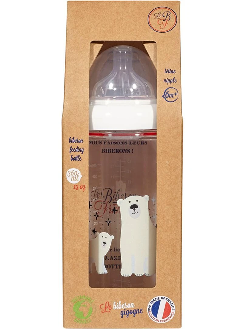 Biberon anti colique Ours 360 ml Blanc