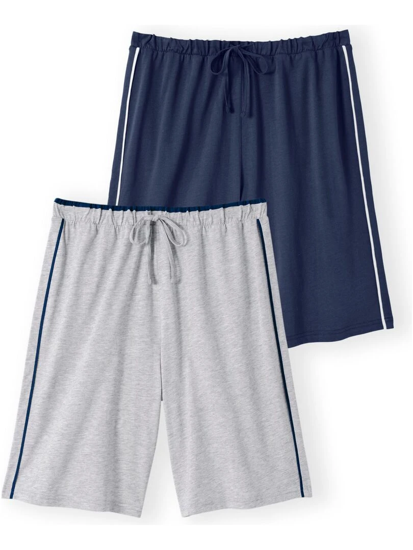 Lot de 2 shorts maille jersey Damart Bleu marine