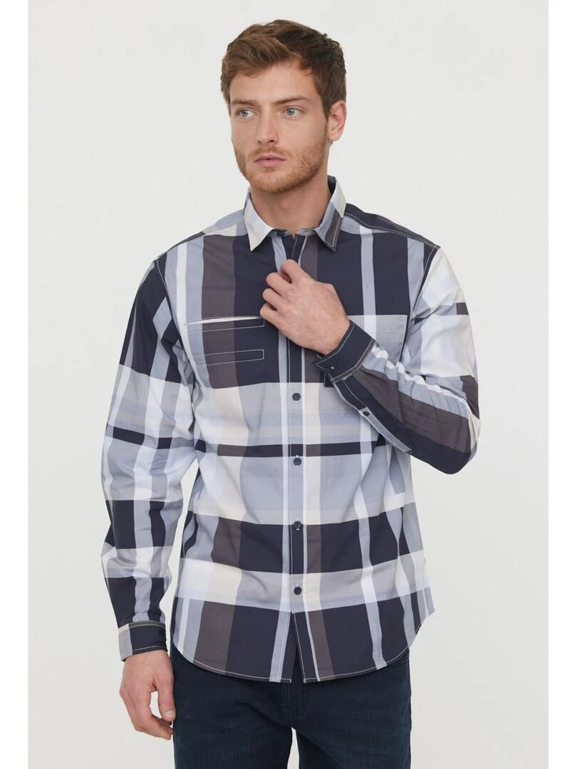 Lee Cooper Chemise manches longues coton regular DALLIS Bleu marine