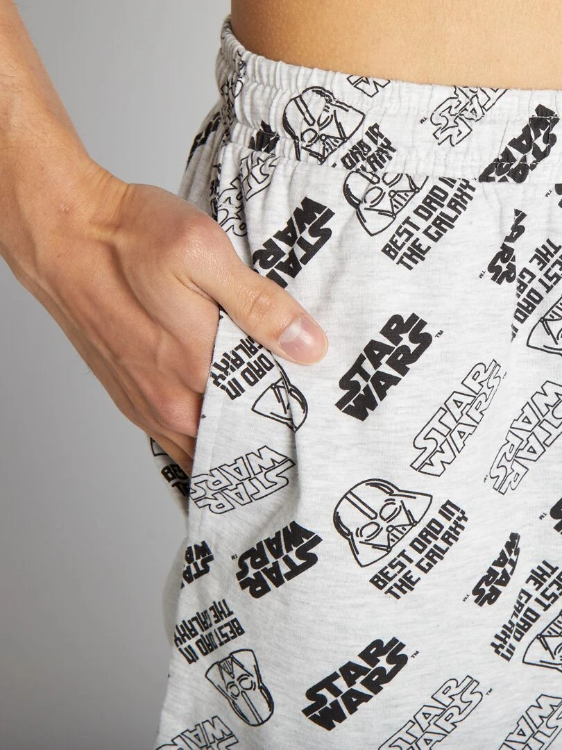 Pyjama court 'Star Wars' en jersey   2 pièces   Gris/noir