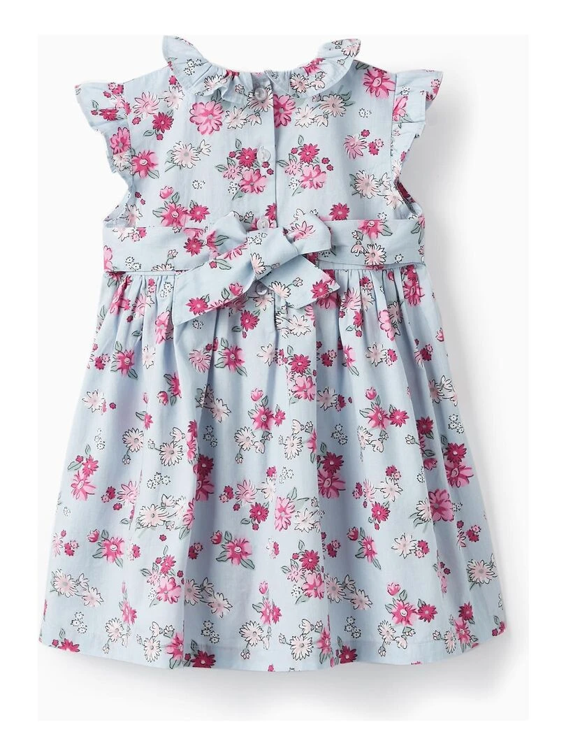 Robe Florale avec Volants pour Bébé Fille manches courtes PICASSO Bleu