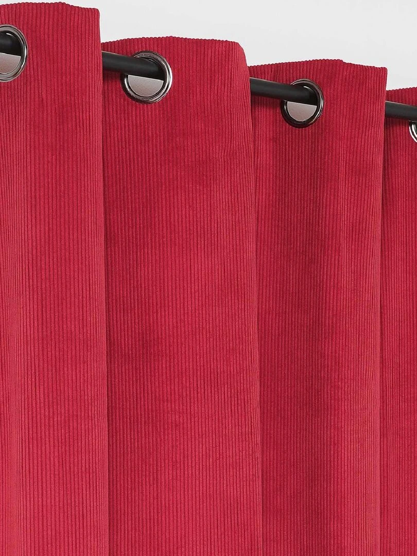 Rideau occultant et isolant en velours côtelé Rouge
