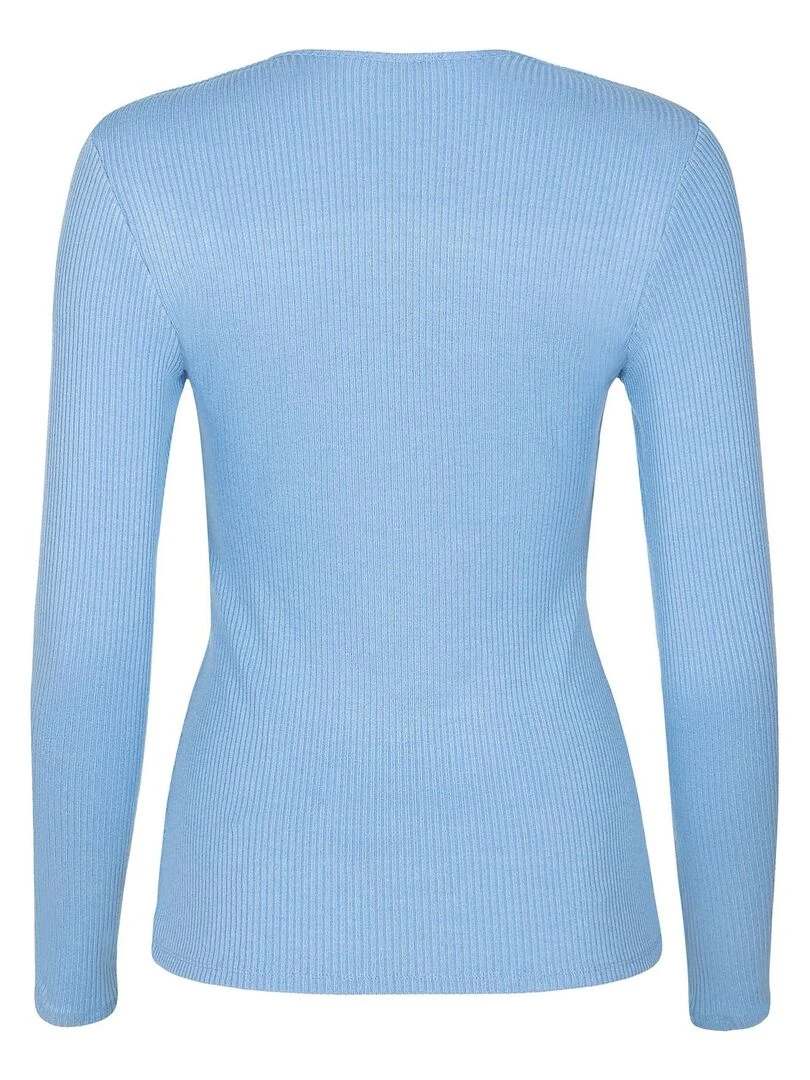 Top manches longues encolure réglable Kenza   Bleu