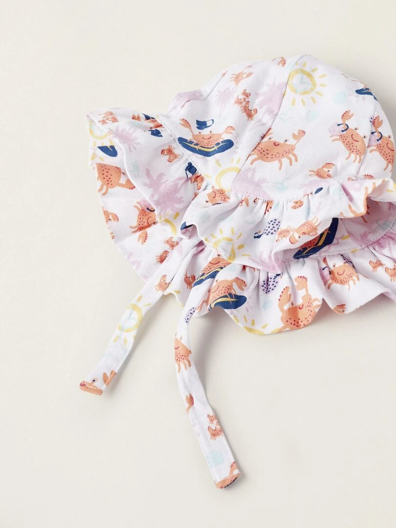 Chapeau + Combinaison en coton pour Nouveau né  NATURE TAKEOVER   Blanc