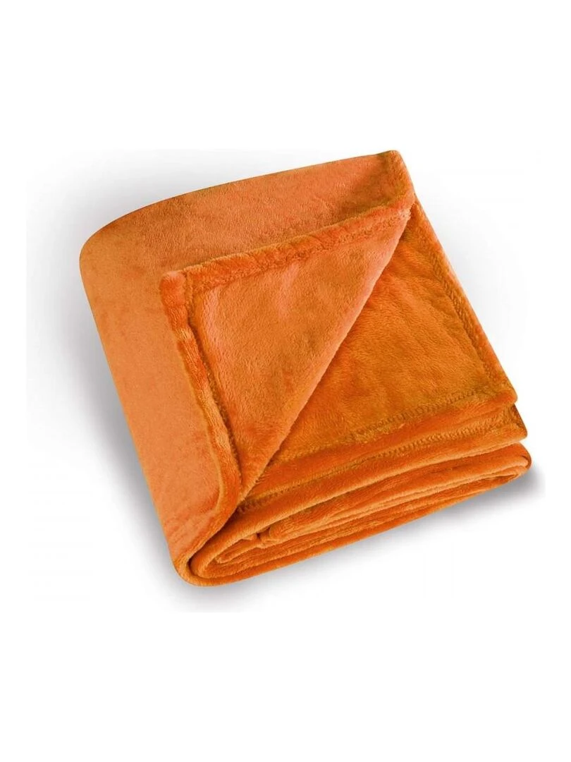 Plaid en polaire uni Orange