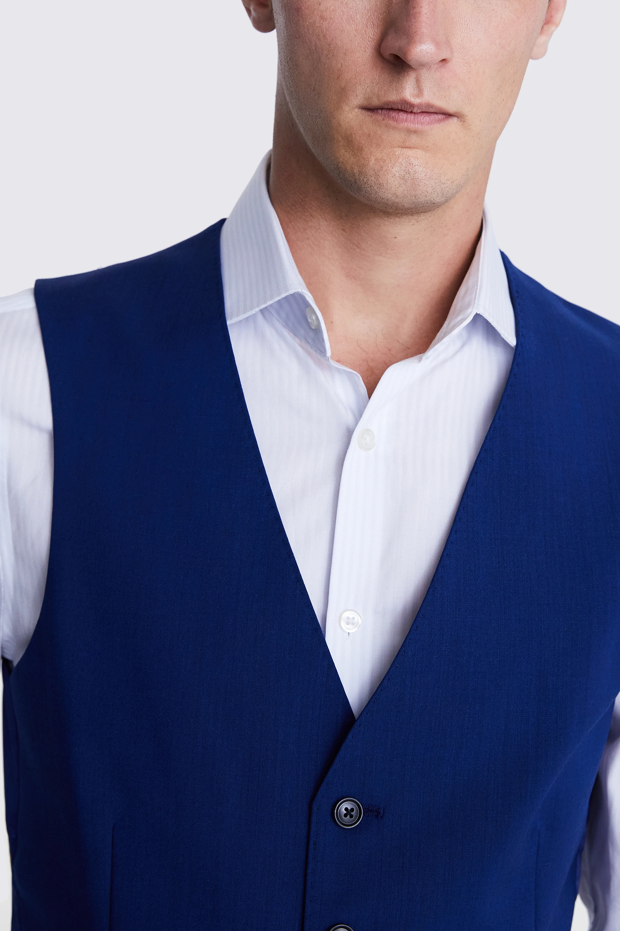 Tailored Fit Royal Blue Waistcoat   Buy Online at Moss