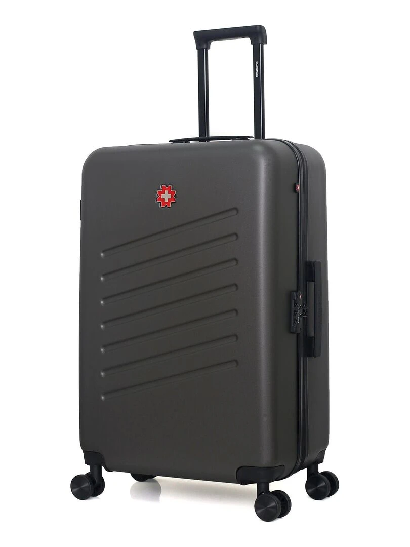 SWISS KOPPER VALISE GRAND FORMAT ABS ZURICH 4 ROUES 75 CM Gris foncé