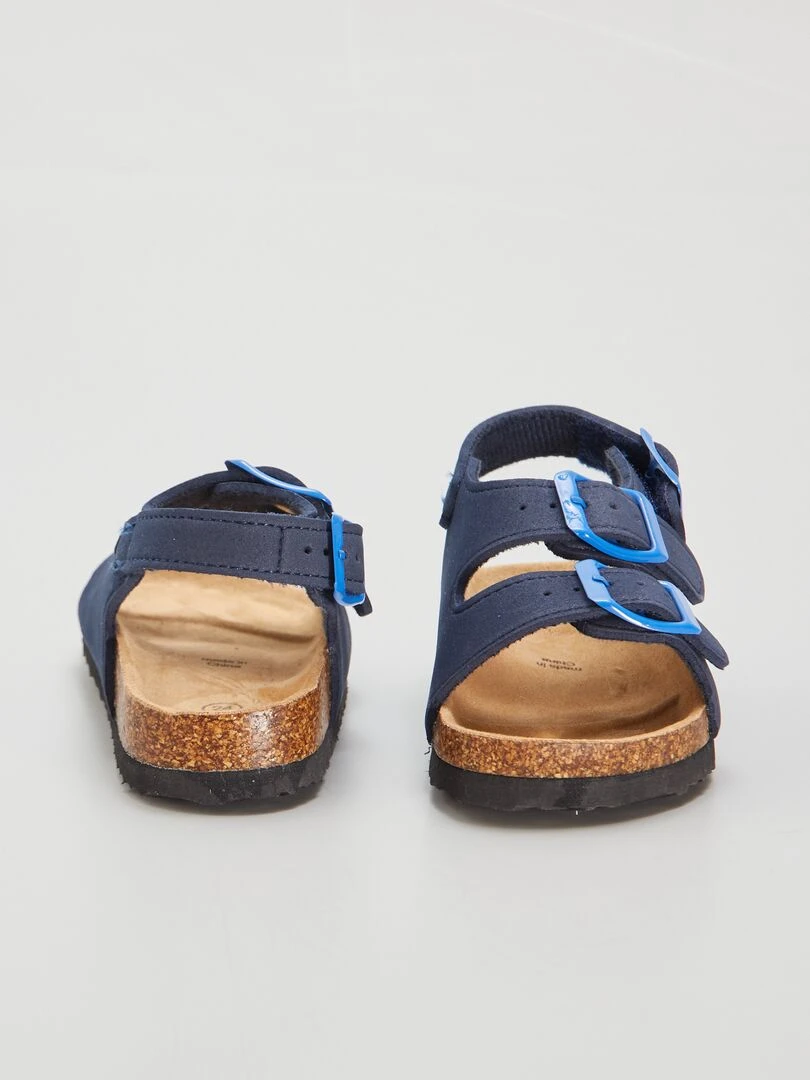 Sandales avec brides à scratch à la cheville   Bleu marine