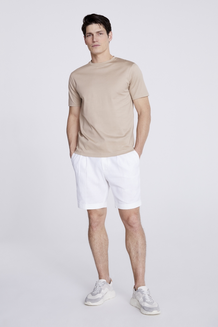 Latte Mercerised Crew Neck T-Shirt Buy Online at Moss